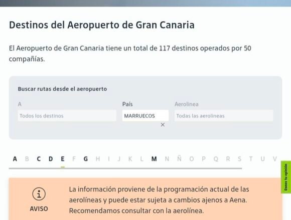 AENA sitúa El Aaiún y Dajla en Marruecos pese al estatus del Sáhara Occidental