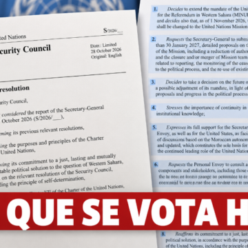Sáhara Occidental | LO QUE SE VOTA HOY en el Consejo de Seguridad: autonomía, autodeterminación y futuro de la MINURSO