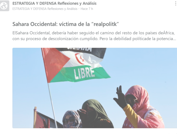 realpolitik LECTURA RECOMENDADA | Sáhara Occidental, víctima de la «realpolitik»